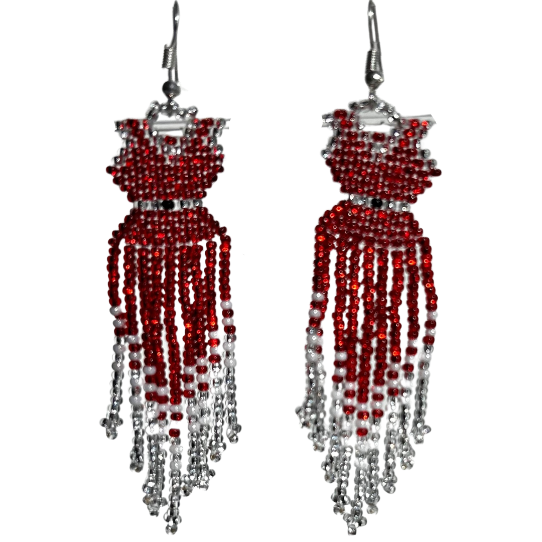 Beaded red deals dress earrings