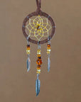 Beaded Dream Catcher with Feather Charms