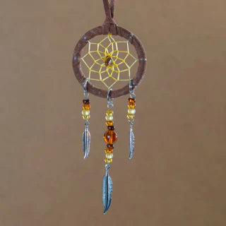 Beaded Dream Catcher with Feather Charms