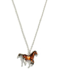 Layered Chain Link Necklace With Horse Pendant