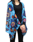 Norval Morrisseau Flowers and Birds Cape Scarf