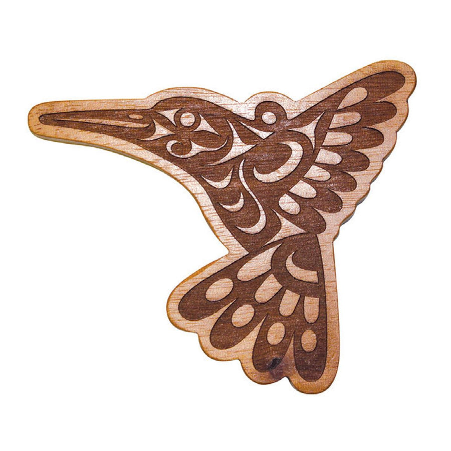 Spirit Wood Magnet - Hummingbird by Joe Wilson-Sxwaset