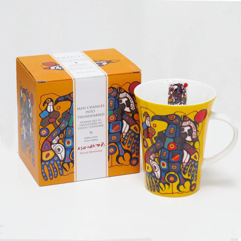 Man Changing into Thunderbird Porcelain Mug by Norval Morriseau