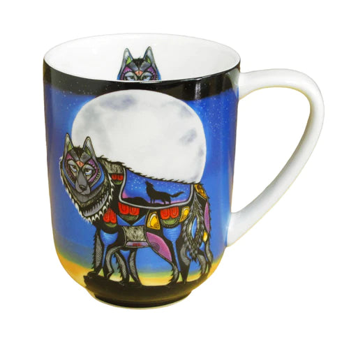 Wolf Porcelain Mug by Jessica Somers