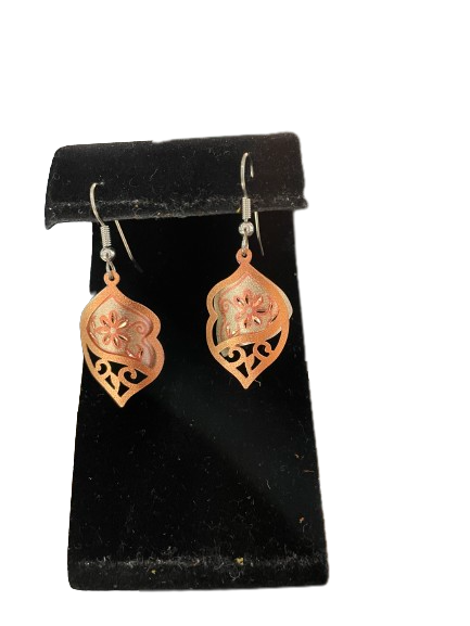 Earrings filigree copper