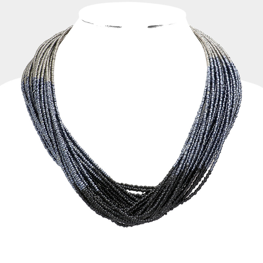 Seed Beaded Multi-Layered Necklace