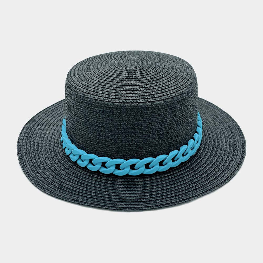 Colored Chain Band Panama Sun Hat