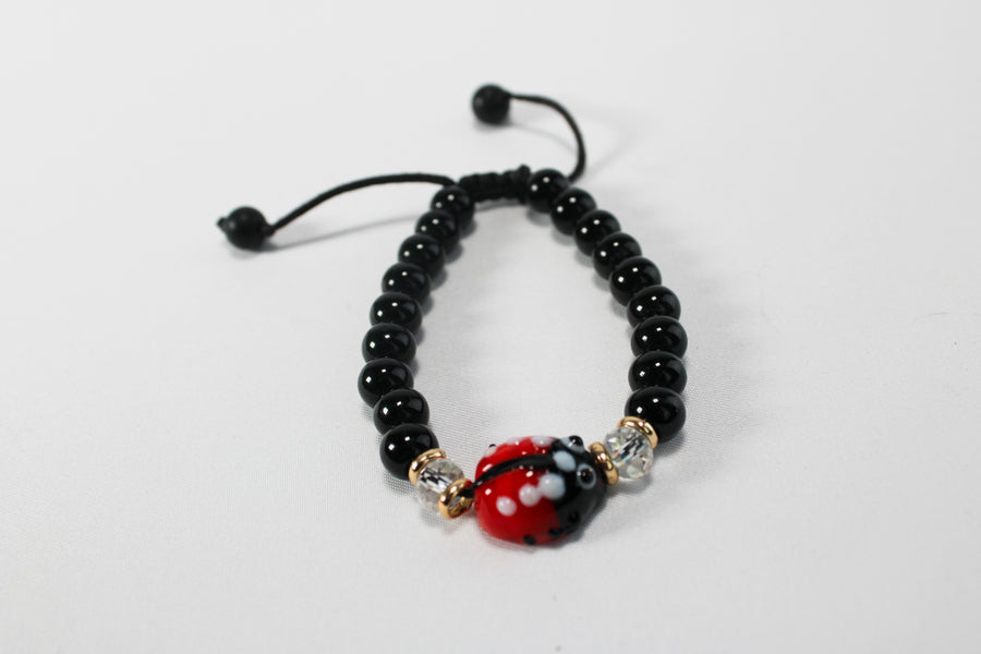 PAN ROS BLACK BRACELET WITH STONE