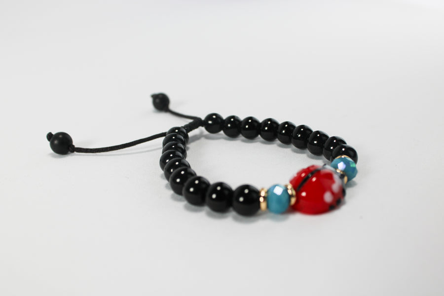 PAN ROS BLACK BRACELET WITH STONE