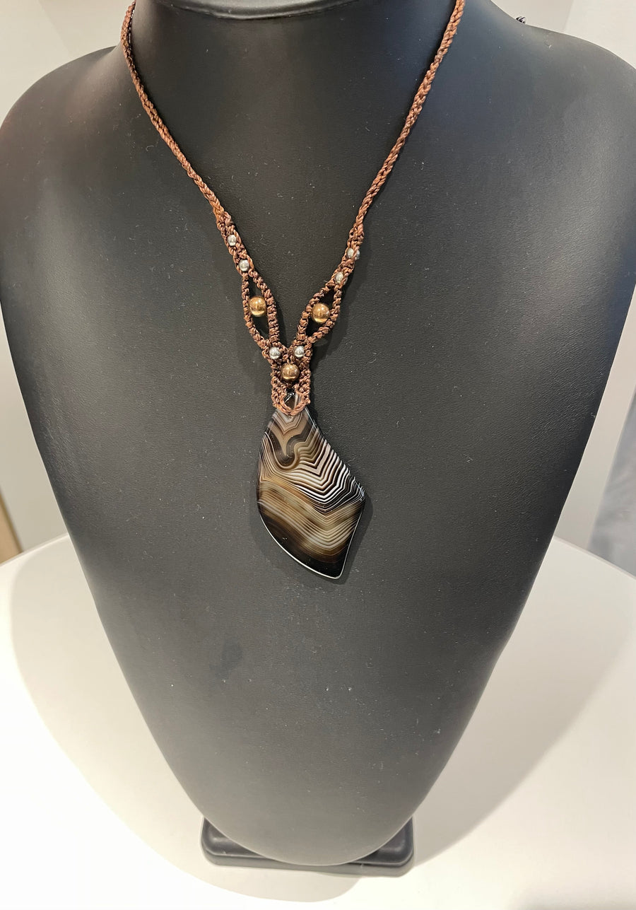 Pan art stone necklace