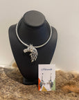 Horse Lovers' Dream: Silver Earrings & Rigid Choker Necklace Set