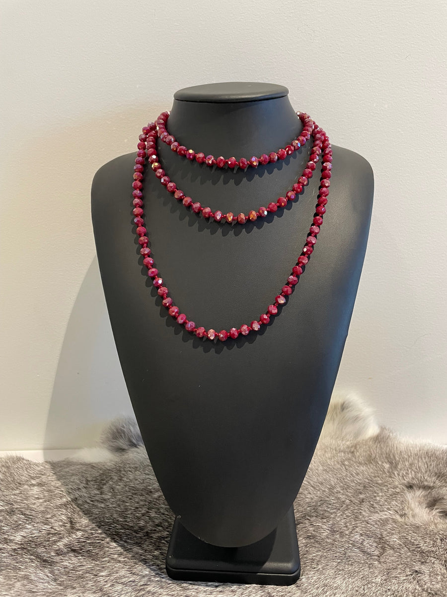 Long Crystal Beaded Necklaces