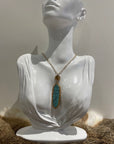 Necklace Turquoise Geometric Stone with Long Pendant