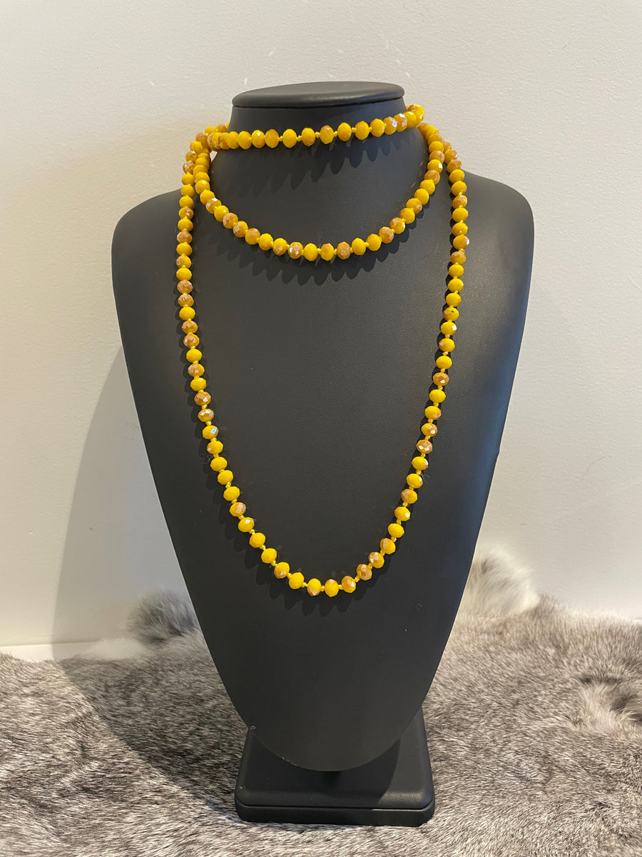 Long Crystal Beaded Necklaces