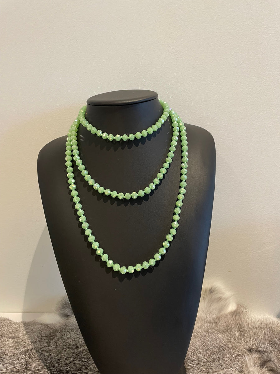 Long Crystal Beaded Necklaces