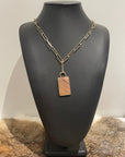 Rectangle Slab Pendant on Paperclip Chain Necklace