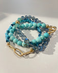 Round Beads Faceted Beaded Multi Layered Bracelets