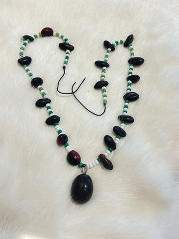 Green & White Beads Necklace