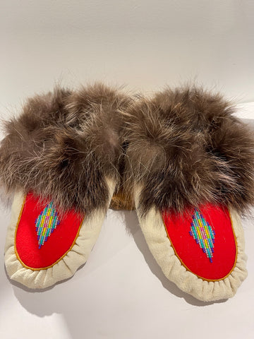 Various- Leather Moccasins with Beaver Fur