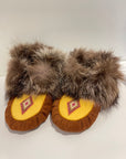 Leather Moccasins with Beaver Fur