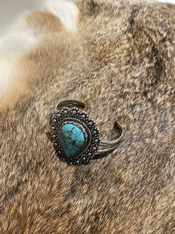 Turquoise Teardrop Cuff Bracelet
