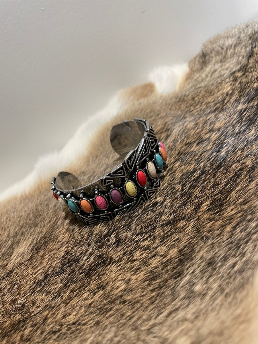 Western multi Turquoise Cuff bracelet