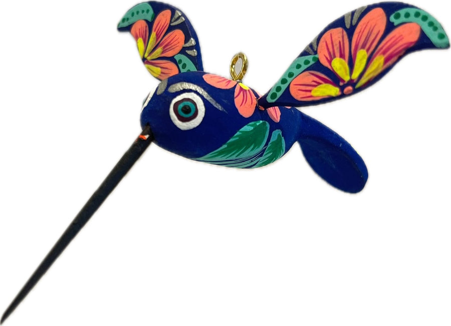 Mini Alebrije - Dark Blue Hummingbird