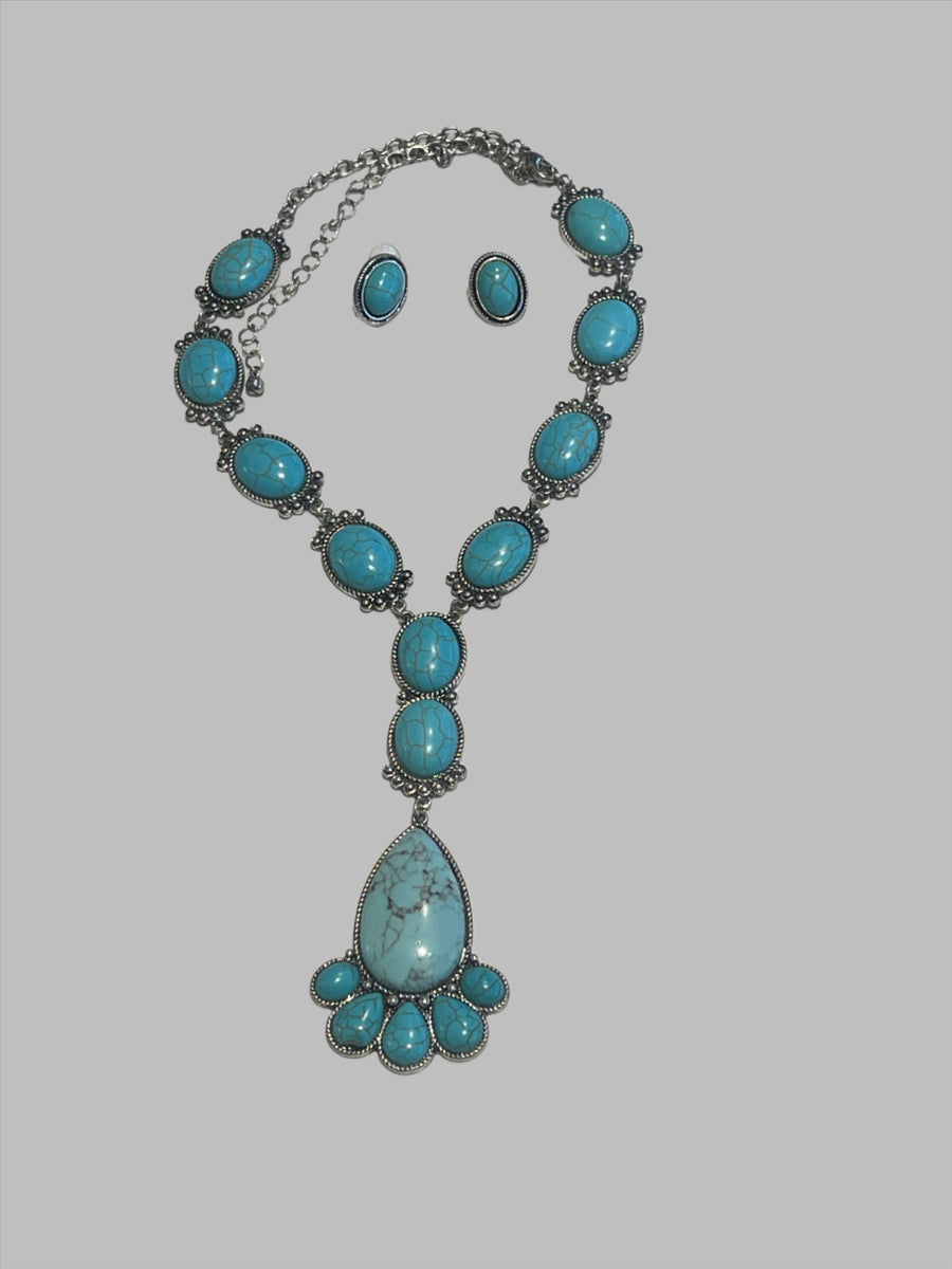 Western Cabochon Stone Y Necklace