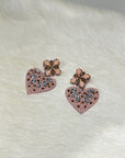 Gems Cross Heart Beaded Earrings
