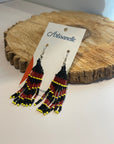 Multicolor Fringe Beaded Earrings