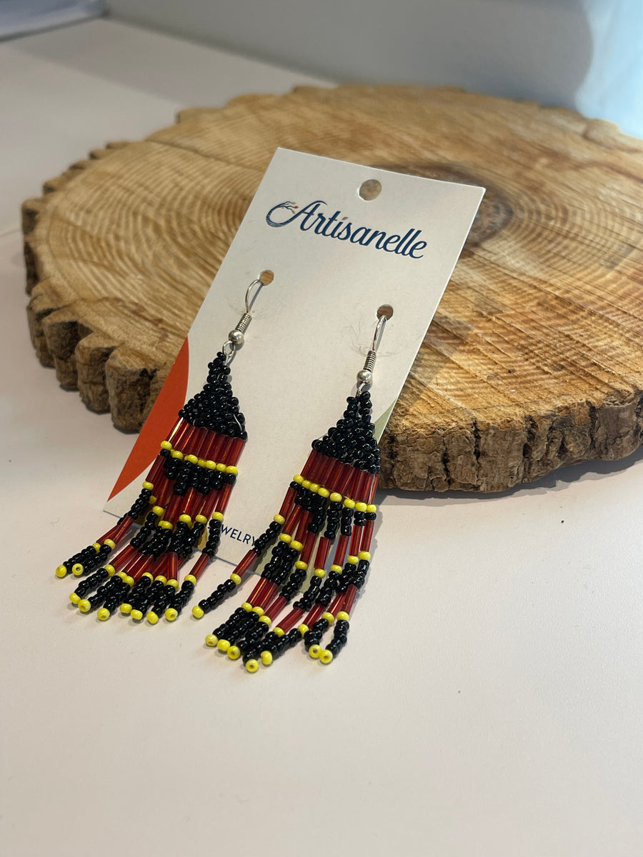 Multicolor Fringe Beaded Earrings