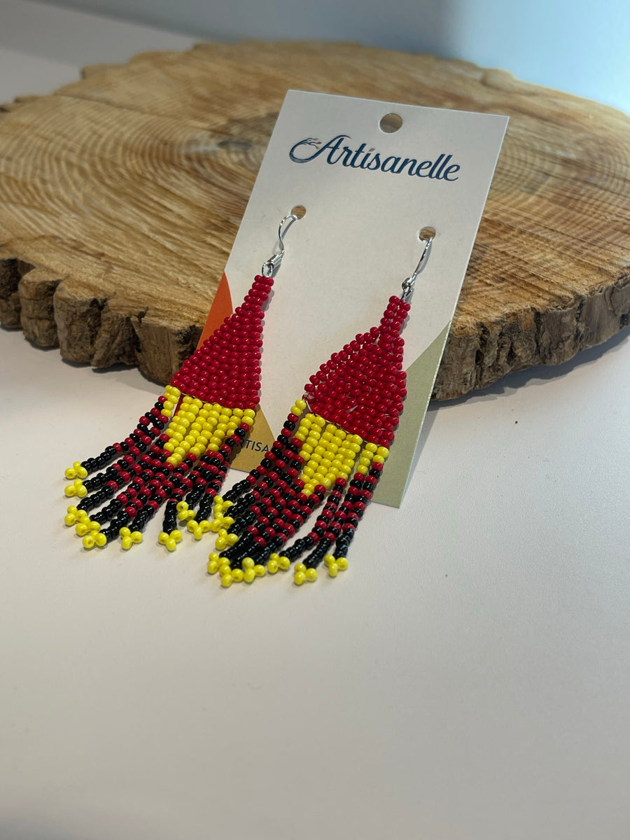 Multicolor Fringe Beaded Earrings