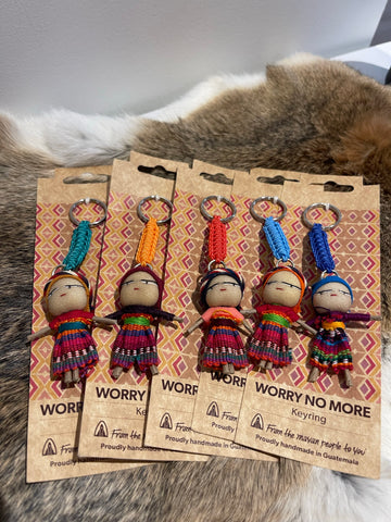 GT Colorful keyrings with large worry Doll