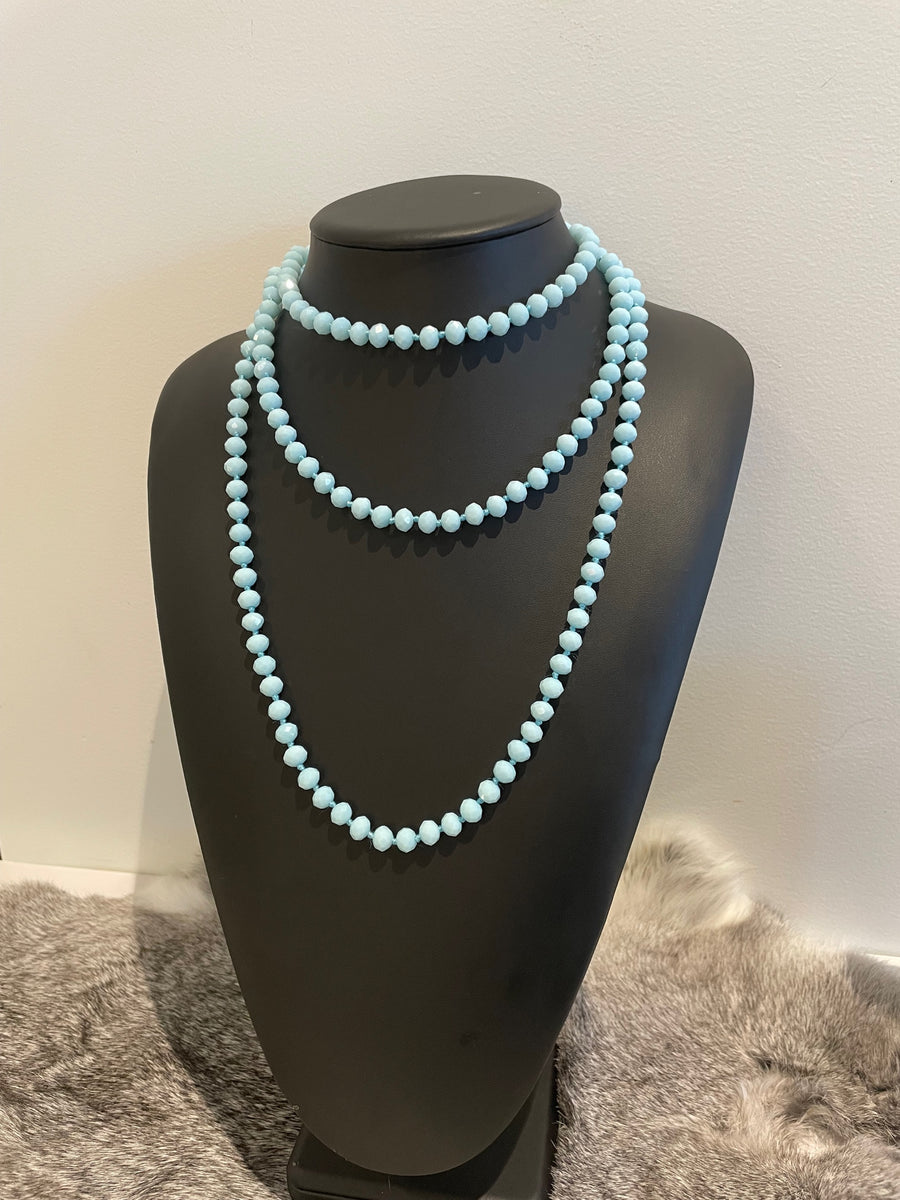 Long Crystal Beaded Necklaces