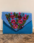 Embroidered Floral Clutch Purse