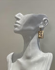 Gold and Silver Metal Earrings