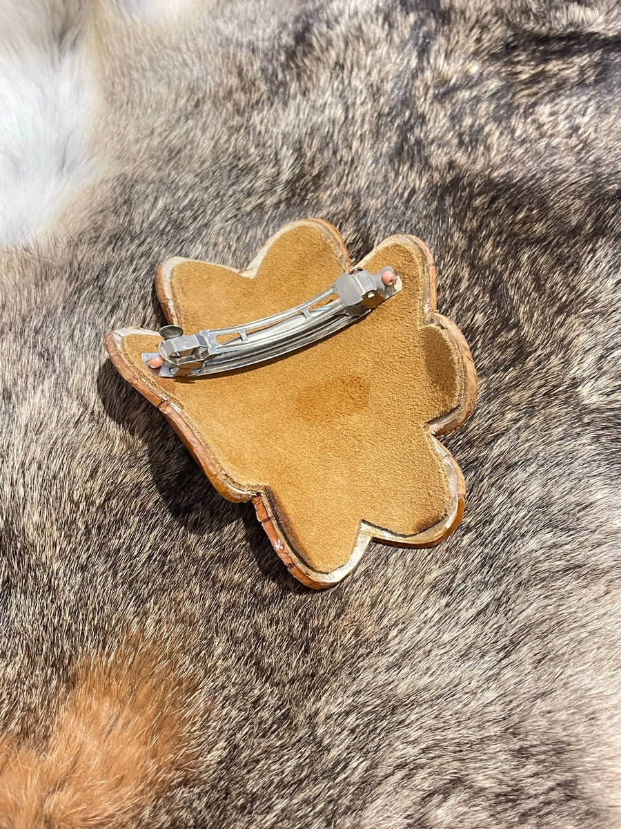 Leather Hair Brooches