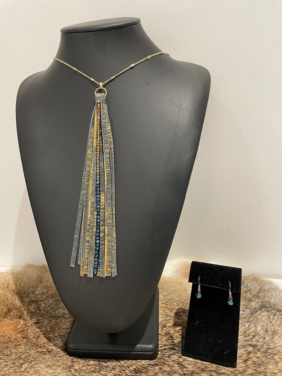 Long Tassel necklace with Earrings
