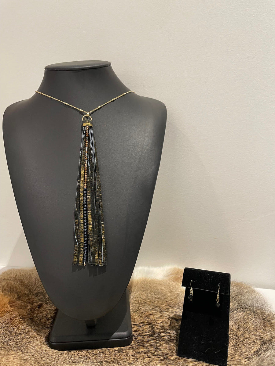 Long Tassel necklace with Earrings