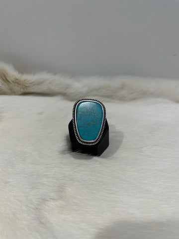Blue Marble Stone Rings