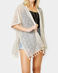 Ethnic Patterned Lace Cover Up Poncho