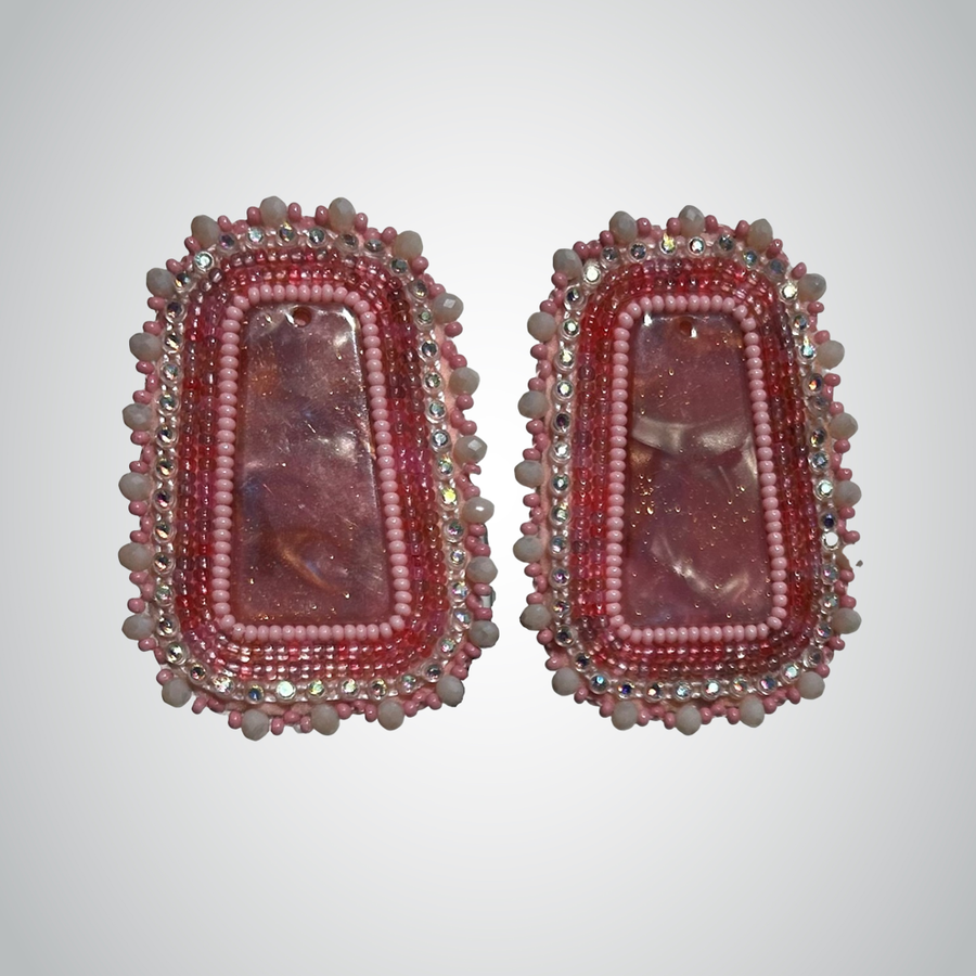 Pink 2025 beaded earrings