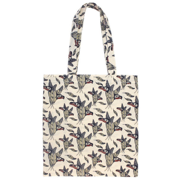 Cotton Eco Tote - Raven and Eagle Feathers