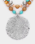 Pendant Natural Stone Beaded Necklace