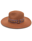Multicolor Aztec Band Straw Beach Sun Panama Hat
