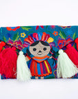 Embroidered Doll Clutch Purse