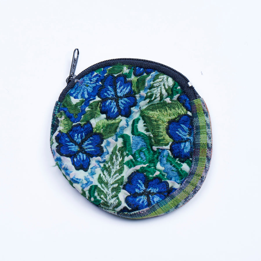 Overdye Embroidered Round Coin Purse