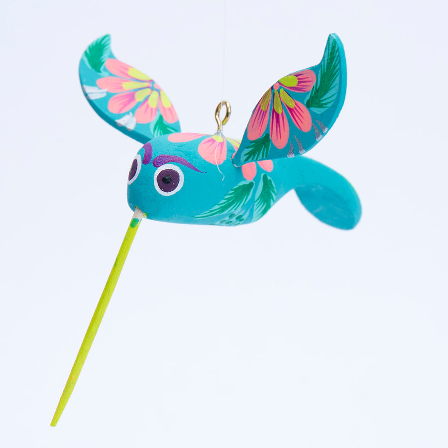Mini Alebrije - Blue Hummingbird