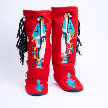 Red Embroidered Boots