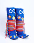 Blue Embroidered Boots